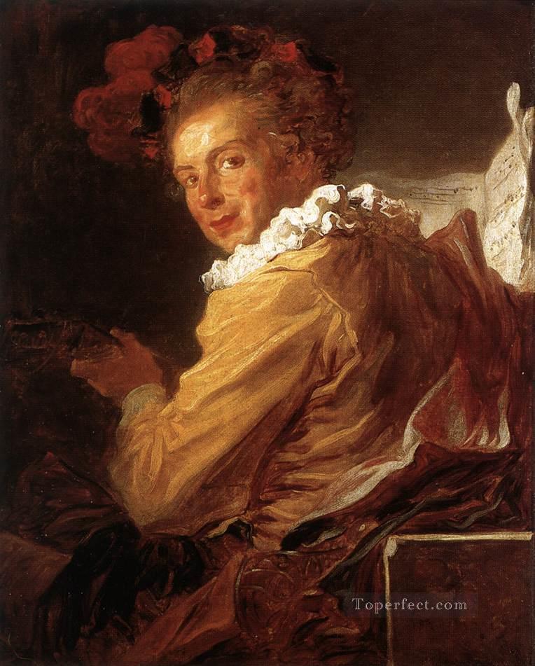 Man Playing an Instrument The Music Jean Honore Fragonard Oil Paintings